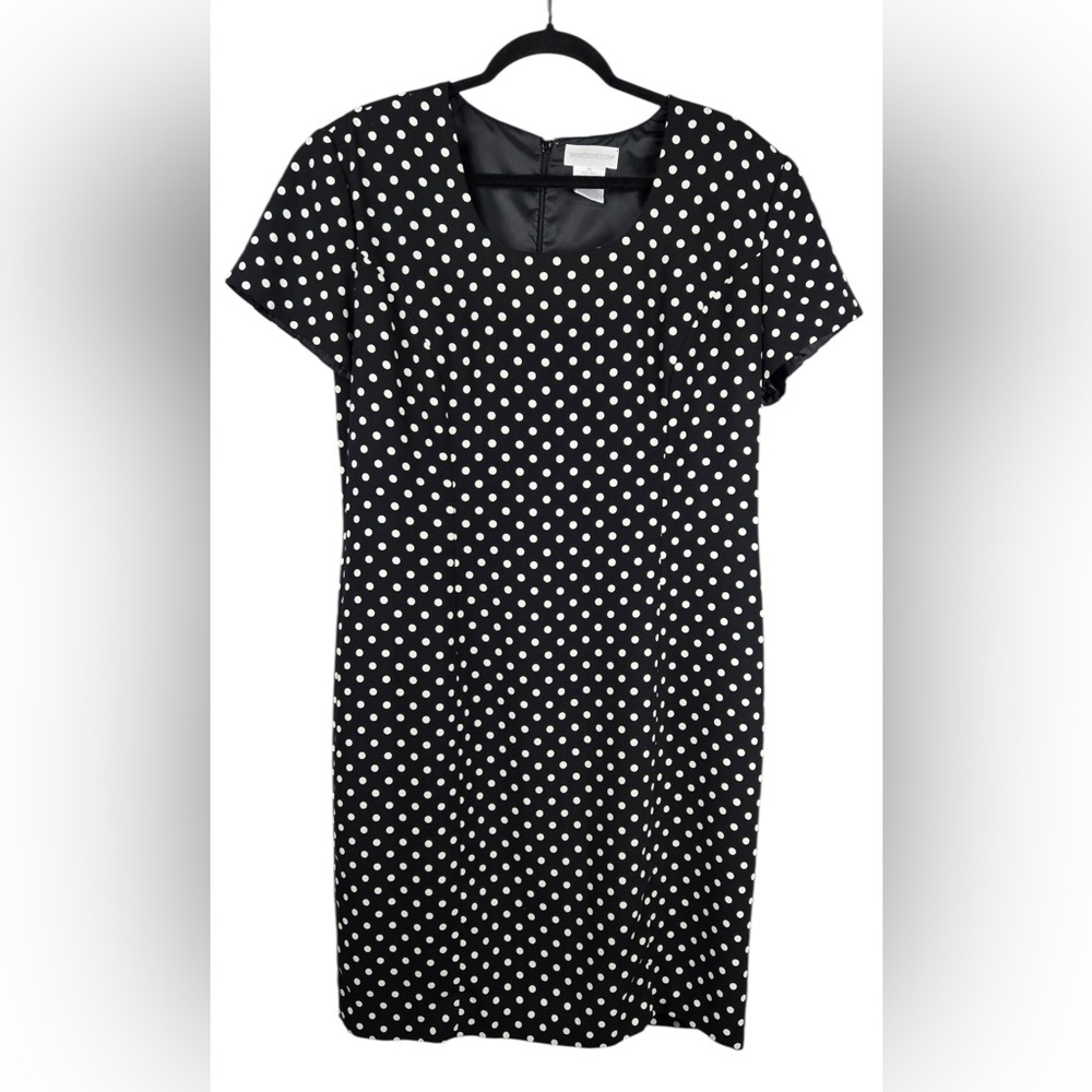 Worthington Black and White Polka Dot Women’s Midi Dress💕